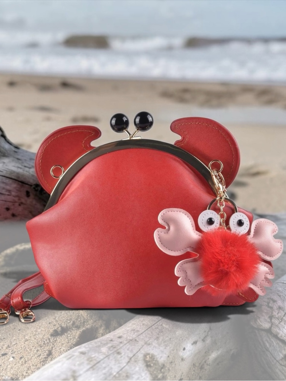 🦀NWT QZUnique Red Crab Novelty Crossbody Bag Handbag Purse 🦀